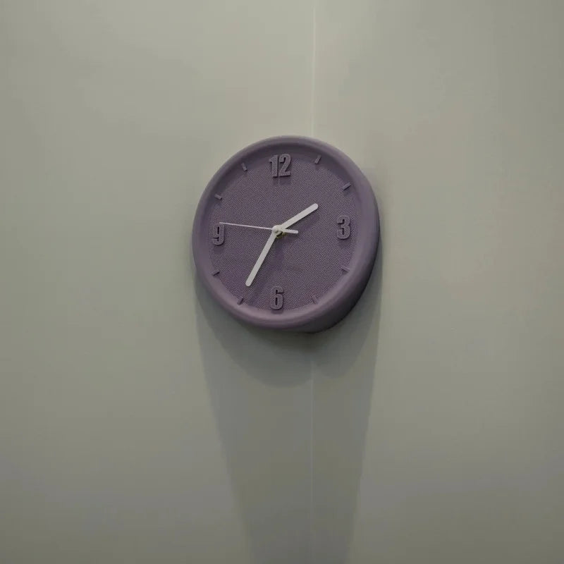 Ins Quiet Wall Clock 8inch Non-Ticking Punch-Free Corner Wall Clock Wall Decor Bedroom Technology Luxury Art Home Decoration-Letifly Lights and Decor