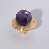 Luxury Natural Stone + brass Knobs Cabinet Knob Handle Dresser Knobs Drawer Pulls Elegant Green Furniture Hardware-Letifly Lights and Decor