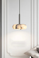Eclipse Mini Pendant Lamp Luxury Black Round Natural Stone Pendant Lamp High-end Bedroom Bedside LED Chandelier Living room Decoration Home Hanging Lights