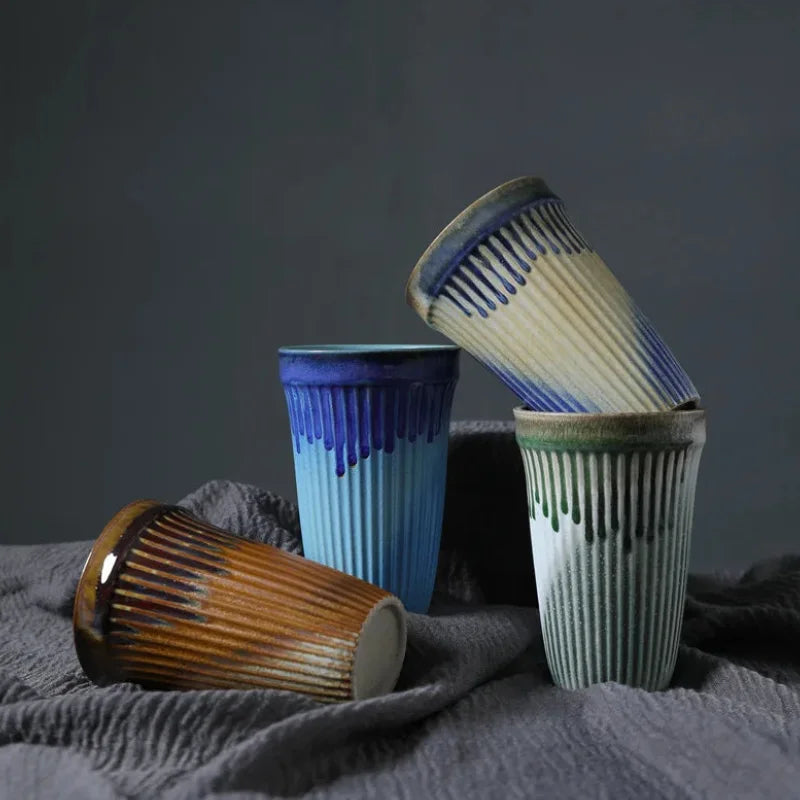 Ceramic Coffee Cup Vertical Stripe Mug