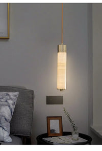 Modern Copper Light Luxury Pendant Lamp Marble Bedside Bedroom Hotel Dining Room Kitchen Stone Hallway Hanging Lighting Led-Letifly Lights and Decor