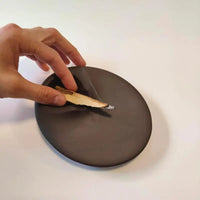 Palo Santo ceramic holder matte sculpted modern incense tray minimalist for smudge stick sage bundles