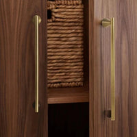 Bronze Brass + Walnut Wood Cabinet Handle and Knob Drawer Knobs T Bar Bedroom Kitchen Cupboard Hardware / Drawer Handles-Letifly Lights and Decor