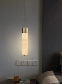 Modern Copper Light Luxury Pendant Lamp Marble Bedside Bedroom Hotel Dining Room Kitchen Stone Hallway Hanging Lighting Led-Letifly Lights and Decor