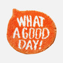 Orange Flocking Rug What A Good Day Quote Soft Fluffy Bathroom Bedroom Entryway Floor Mat