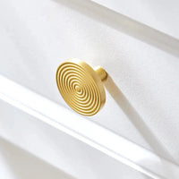 Brass Swirl Design Furniture Knobs Gold Single Hole Pulls Modern Wardrobe Kitchen Cabinet Bar Dresser Drawer Handles-Letifly Lights and Decor