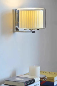 Medieval Bauhaus Bedroom Bedside Wall Lamps Fabric Glass Lamp LED Spanish Light Luxury Living Room Corridor Aisle Wall Lights-Letifly Lights and Decor