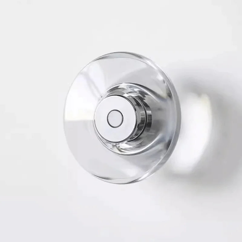 Modern round crystal LED wall sconce clear glass chrome mirror finish minimalist Italian lighting