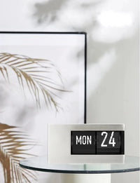 European Style Table Clocks with Calendar Mechanical Page Turning Clock Retro Desktop Clock for Home Living Room Office Decor-Letifly Lights and Decor
