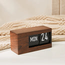 European Style Table Clocks with Calendar Mechanical Page Turning Clock Retro Desktop Clock for Home Living Room Office Decor-Letifly Lights and Decor