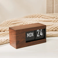 European Style Table Clocks with Calendar Mechanical Page Turning Clock Retro Desktop Clock for Home Living Room Office Decor-Letifly Lights and Decor