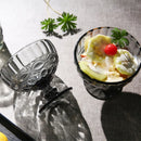 1 PC Vintage Embossed Solid Colored Goblet 300ml 10oz Glasses Goblets Stemware Ice Cream Dessert Cocktail Glass Cup Table Decor-Letifly Lights and Decor