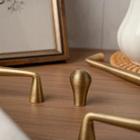Letifly Lights & Decor - Sutton Brass Cabinet Pull - Slim antique brass cabinet handle with 128 mm mounting pitch