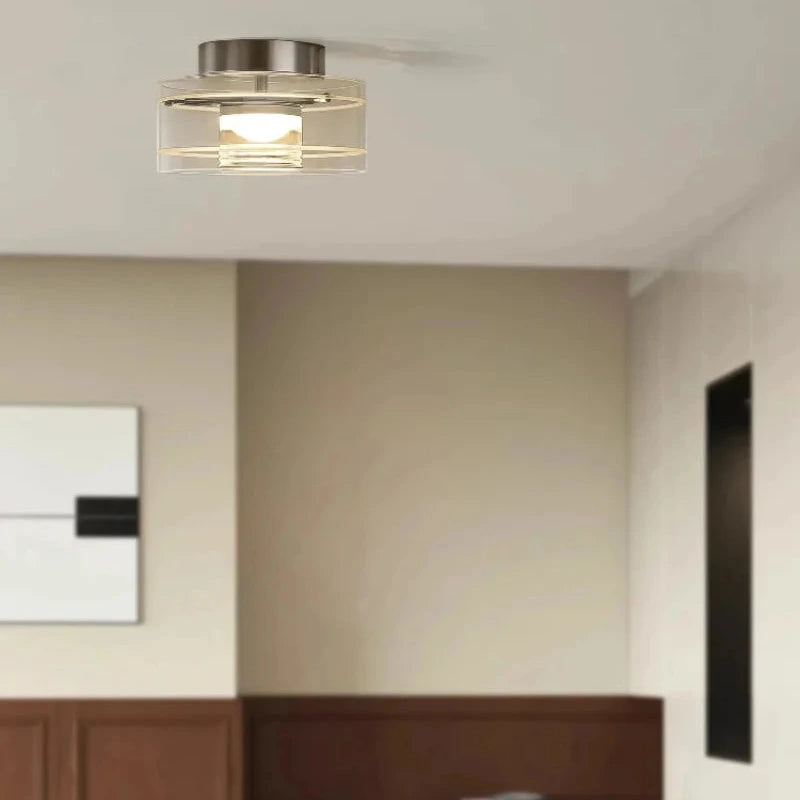 Letifly Lights & Decor - Luminary Drum LED Flush Mount Light - Modern circular ring ceiling light with ribbed diffuser and 3-color LED lighting