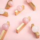 New Light Luxury Cabinet Door Handle High End Brass Wardrobe Handle Natural Crystal Ball Shoe Cabinet Drawer Long Handle-Letifly Lights and Decor