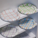 Gridline Ceramic Plates Glossy ceramic plates with thick rim in pink green blue purple modern tableware