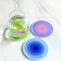 5pcs Acrylic Anti Slip Coaster Porta Vasostable Mat Cup Holders Gradient Color Cocinas Accesorios Kitchen Drink Coasters-Letifly Lights and Decor