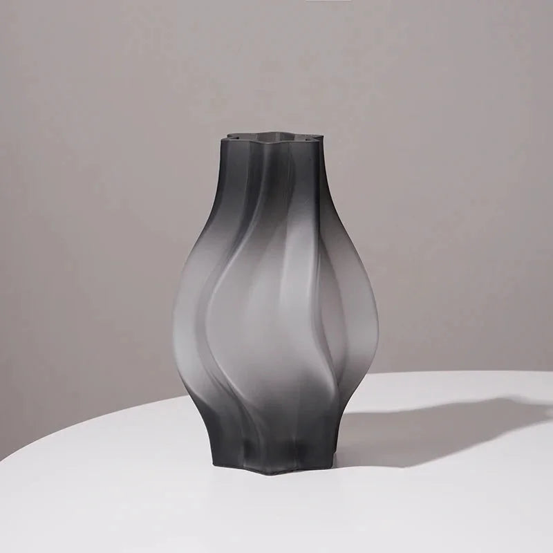 Luxury Nordic Minimalist Style Frosting Glass Vase Classic Home Living Room Decoration Stand For Flowers Decorative Vases Modern-Letifly Lights and Decor
