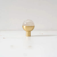 Tinyhob Natural Green Marble Brass Furniture Knob with Plate / Handles for Cabinets and Drawers Knobs Wardrobe Pulls-Letifly Lights and Decor