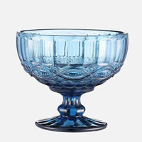 1 PC Vintage Embossed Solid Colored Goblet 300ml 10oz Glasses Goblets Stemware Ice Cream Dessert Cocktail Glass Cup Table Decor-Letifly Lights and Decor