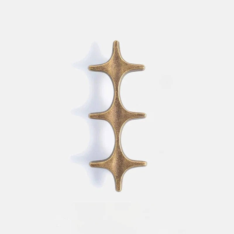 Letifly Lights & Decor - Crossbeam Brass Knobs - Sculptural Brass Cabinet Knobs Cross Shape Antique Gold Black Polished Chrome Hardware