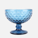 1 PC Vintage Embossed Solid Colored Goblet 300ml 10oz Glasses Goblets Stemware Ice Cream Dessert Cocktail Glass Cup Table Decor-Letifly Lights and Decor