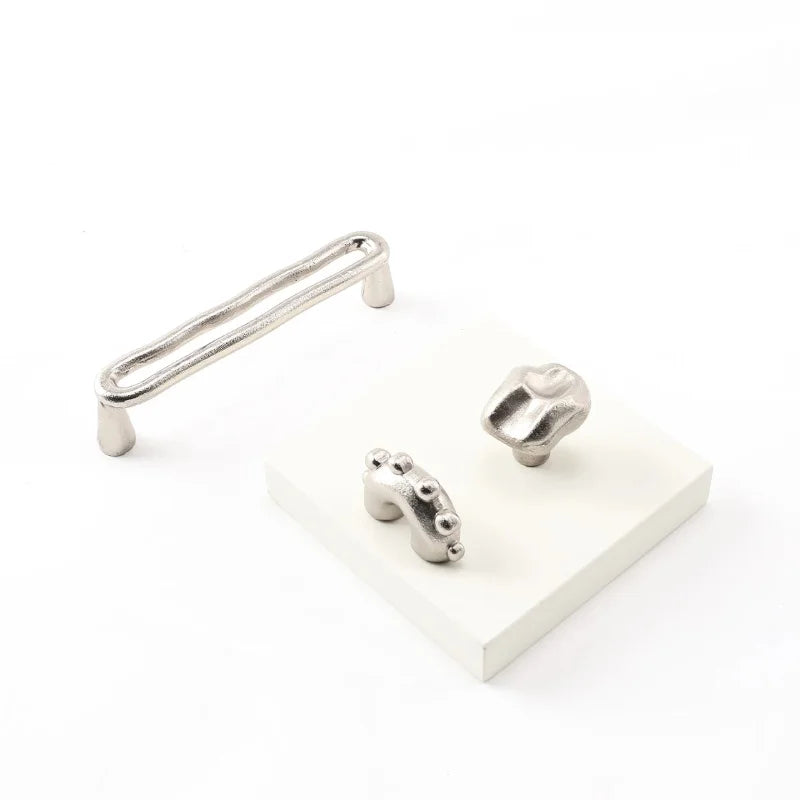 Santaya PVD Nickel Silver Brass Handles Kitchen Cabinet Pulls Bedroom Wardrobe Drawer Knobs Furniture Handle-Letifly Lights and Decor