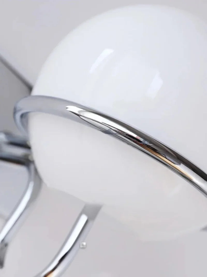 Kinetic Orb Wall Light - Letifly Lights and Decor - Modern Wall Light Glass Orb Curved Metal Arm Bauhaus Style Ambient Lighting