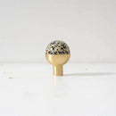 Tinyhob Natural Green Marble Brass Furniture Knob with Plate / Handles for Cabinets and Drawers Knobs Wardrobe Pulls-Letifly Lights and Decor