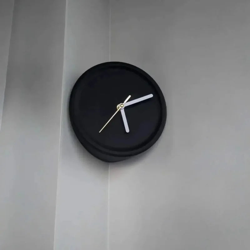 Ins Quiet Wall Clock 8inch Non-Ticking Punch-Free Corner Wall Clock Wall Decor Bedroom Technology Luxury Art Home Decoration-Letifly Lights and Decor