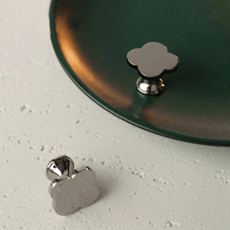 Clover Brass Cabinet Knob