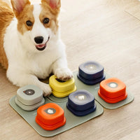 Training buttons set recordable talking dog buttons rubber mat colorful pet communication tool