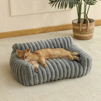 etifly Lights & Decor - Dream Lounge Pet Bed - Plush Ribbed Pet Sofa Breathable Bed for Cats and Small Dogs