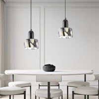 Carrara Eclipse Lamp Luxury Black Round Natural Stone Pendant Lamp High-end Bedroom Bedside LED Chandelier Living room Decoration Home Hanging Lights