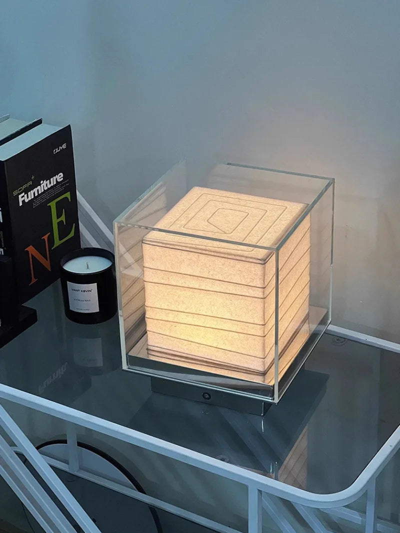 Nordic Minimalist Wabi Sabi Rice Paper Table Lamp Living Room Bedroom Home Decor Indoor Lighting Study Bedside Reading Light-Letifly Lights and Decor