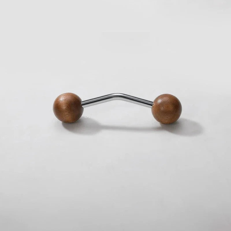Furniture Hardware Nordic Art Handle/walnut Wood+Brass Handles and Knobs Drawer Pulls Kitchen Cabinet Knobs-Letifly Lights and Decor