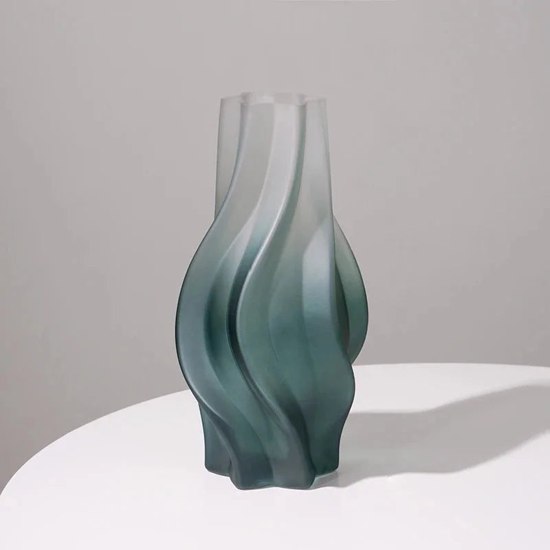Luxury Nordic Minimalist Style Frosting Glass Vase Classic Home Living Room Decoration Stand For Flowers Decorative Vases Modern-Letifly Lights and Decor