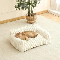 etifly Lights & Decor - Dream Lounge Pet Bed - Plush Ribbed Pet Sofa Breathable Bed for Cats and Small Dogs