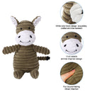 Plush corduroy squeaky dog toy animal shape durable chew toy for puppies and dogs