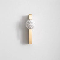 New Light Luxury Cabinet Door Handle High End Brass Wardrobe Handle Natural Crystal Ball Shoe Cabinet Drawer Long Handle-Letifly Lights and Decor