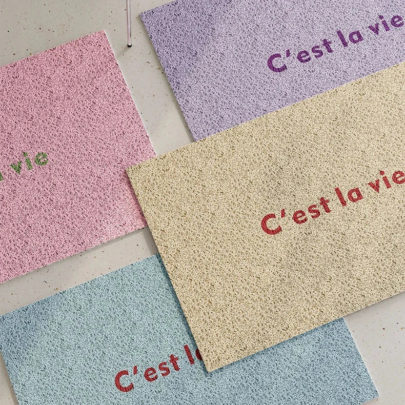 French PVC Doormat Cuttable House Entrance Welcome Mat Rug Carpet Anti Dust Pad Outdoor Aesthetic Home Room Decor-Letifly Lights and Decor