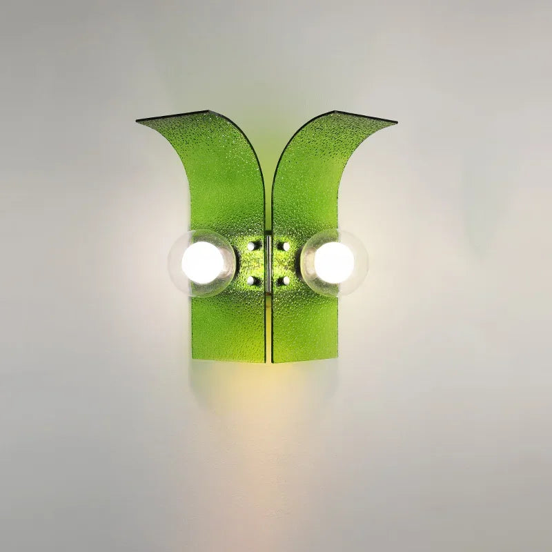 Letifly Lights & Decor - Verdant Curve Wall Sconce - Textured Glass Wall Sconce Curved Design Mid Century Modern Ambient Lighting