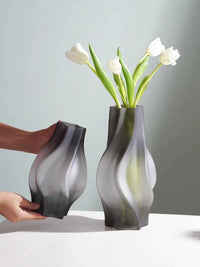 Luxury Nordic Minimalist Style Frosting Glass Vase Classic Home Living Room Decoration Stand For Flowers Decorative Vases Modern-Letifly Lights and Decor