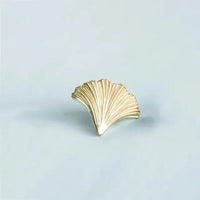 Ginkgo Leaf Brass Cabinet Door Handle Creative Personality Solid Wardrobe Nordic Gold Drawer Cabinet Handle Home Hardware-Letifly Lights and Decor