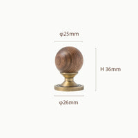 Bronze Brass + Walnut Wood Cabinet Handle and Knob Drawer Knobs T Bar Bedroom Kitchen Cupboard Hardware / Drawer Handles-Letifly Lights and Decor