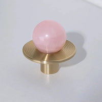 Luxury Natural Stone + brass Knobs Cabinet Knob Handle Dresser Knobs Drawer Pulls Elegant Green Furniture Hardware-Letifly Lights and Decor