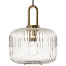 Clara Ridge Glass Pendant Lamps clear ribbed glass pendant lamp gold accent modern lighting for living room dining room bedroom