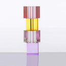Glass block vase modern crystal geometric flower holder home décor