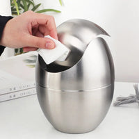 304 Stainless Steel Mini Countertop Brushed Swing Lid Trash Can Set, 1.5 L / 0.40 Gal,Desktop gold trash can-Letifly Lights and Decor