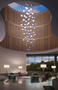 Modern Creative Colored Glass Ball LED Chandelier Restaurant Living Room Bedroom Hotel Art Pendant Lamp Home Decor Light Fixture-Letifly Lights and Decor